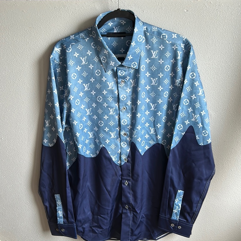 Louis Vuitton Blue and White Shirt